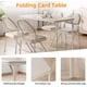 thumbnail image 4 of 4 feet portable foldable card mesa con lockable metal legs forrado pu leather tabletop heavy-duty beige para indoor/outdoor picnic parties wedding bbq y camping, 4 of 7