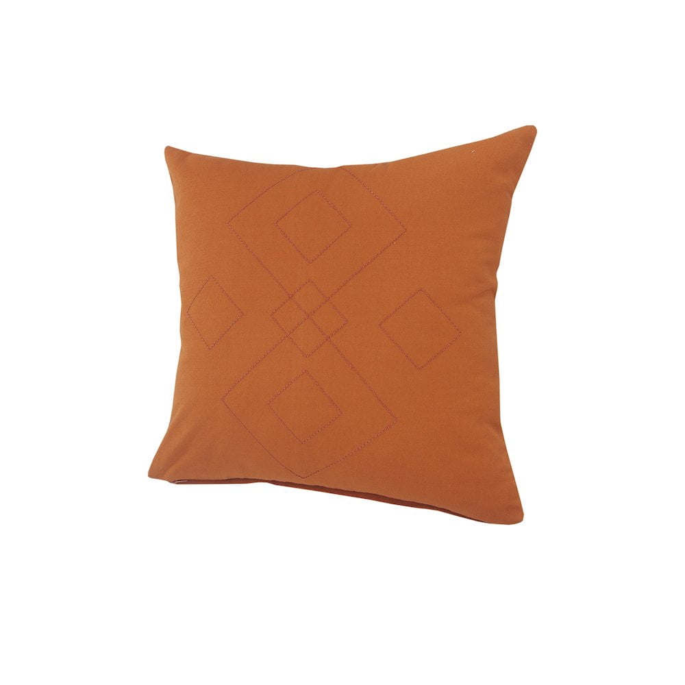 LR Home Ox Bay Orange Solid All-Natural Cotton Pillow Cover