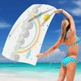 thumbnail image 6 of Byujiro Rainbow Print Beach Towel 29.5" x 59" Quick Dry Absorbent Soft Lightweight Sand Free Towel, Versatile as Beach Blanket & Shawl for Beach, Pool, Travel, Camping & Bathroom, 6 of 7