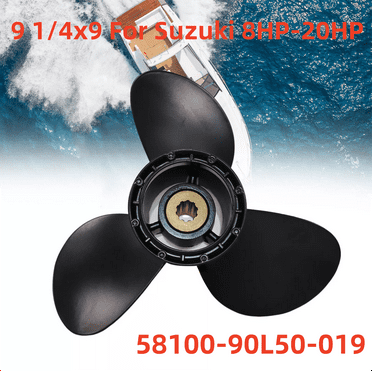 Aluminum Boat Propeller 9 1/4x9 For Suzuki Outboard Engine 8-20hp 10 Tooth 9.25"