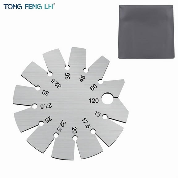 Stainless Steel Round Gauge Diameter Bevel Gauge Angle Protractor Thickness Gauge 15 Degree - 120 Degree Measuring Tool