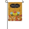 thumbnail image 2 of Decorative Outdoor Double Sided Bee Garden Flag Welcome Quote, House Yard Flag, Garden Yard Decorations, Seasonal Outdoor Flag 12.5"x18", 2 of 2