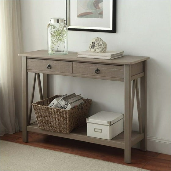 Riverbay Furniture Console Table In Rustic Gray Com