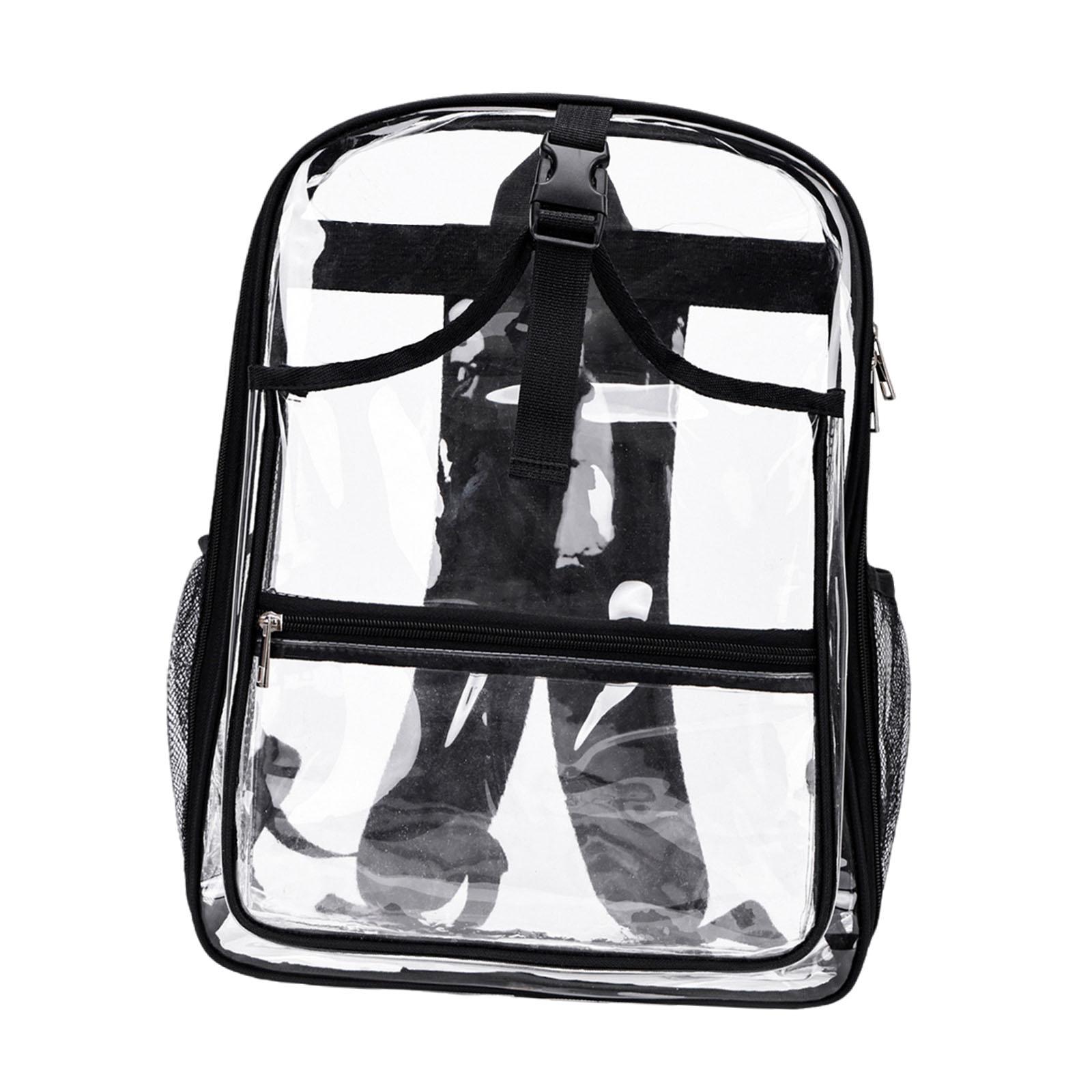 funtasica Tennis Backpack ,Racket Bags ,PVC, Lighweight Clear Large Capacity Unisex Gym Badminton Bag Tennis Rucksack for Men and Women Black