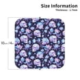 thumbnail image 2 of Lsque Skull crystal flower Pattern 4" Drink Coasters Set of 4, PVC Leather Absorbent Coasters, Table Coaster Set Decorative Coffee Cup Coasters Housewarming Gift -Square, 2 of 6