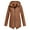 Khaki, variant on LoyisViDion Coat Women Casual Solid Jacket Outdoor Plus Size Hooded Windproof Loose Coat Khaki 6(S)