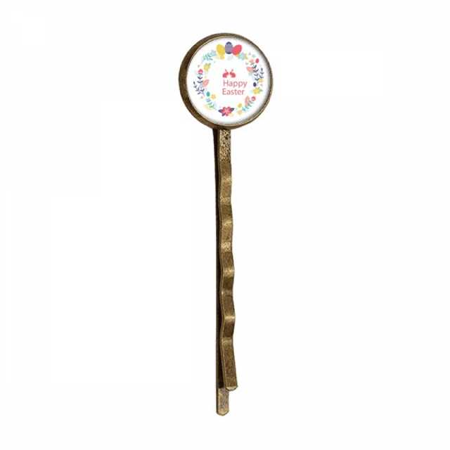 Feliz Pascua religión Festival hojas flor EsES Broche de metal retro