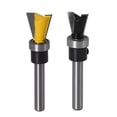 thumbnail image 3 of 1/4 Inch Shank Bearing Guided Dovetail Router Bit, 5/8 Inch Cutting Diameter - High-Durability Woodworking Milling Cutter for CNC & Manual Carving, Precision-Engineered for Clean Cuts, Easy, 3 of 5