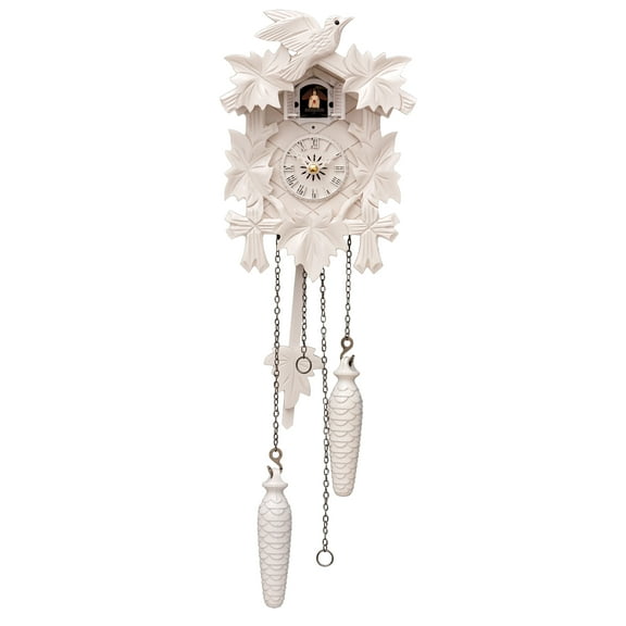 Quartz Cuckoo Clock 5 leaves, bird, with music