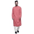 thumbnail image 1 of Atasi Long Kurta For Men Mandarin Collar Solid Cowl Drape Clothing, 1 of 7