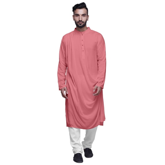 Atasi Long Kurta For Men Mandarin Collar Solid Cowl Drape Clothing