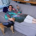 thumbnail image 4 of Wearable Blanket Hoodie,Colorful Starry Sky and Universe Oversized Sherpa Blanket Hoodie with Super Pockets,Super Warm Fuzzy Pullover for Women & Men, 4 of 6