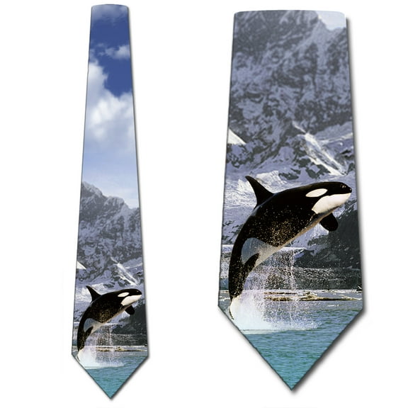 Orca Ties Mens Killer Whale Animal Necktie by Three Rooker