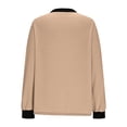 thumbnail image 5 of MingM Womens Blouses Long Sleeve V Neck T Shirts Casual Oversized Color Block Tops Fall Fashion Clothes,Khaki,2XL, 5 of 6