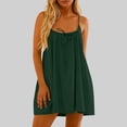 thumbnail image 4 of cocolona Womens Summer Cami Backless Dress Crew Neck Sleeveless Pleated Mini Dress Fashion Casual Solid Color Vacation Beach Sundress, 4 of 7