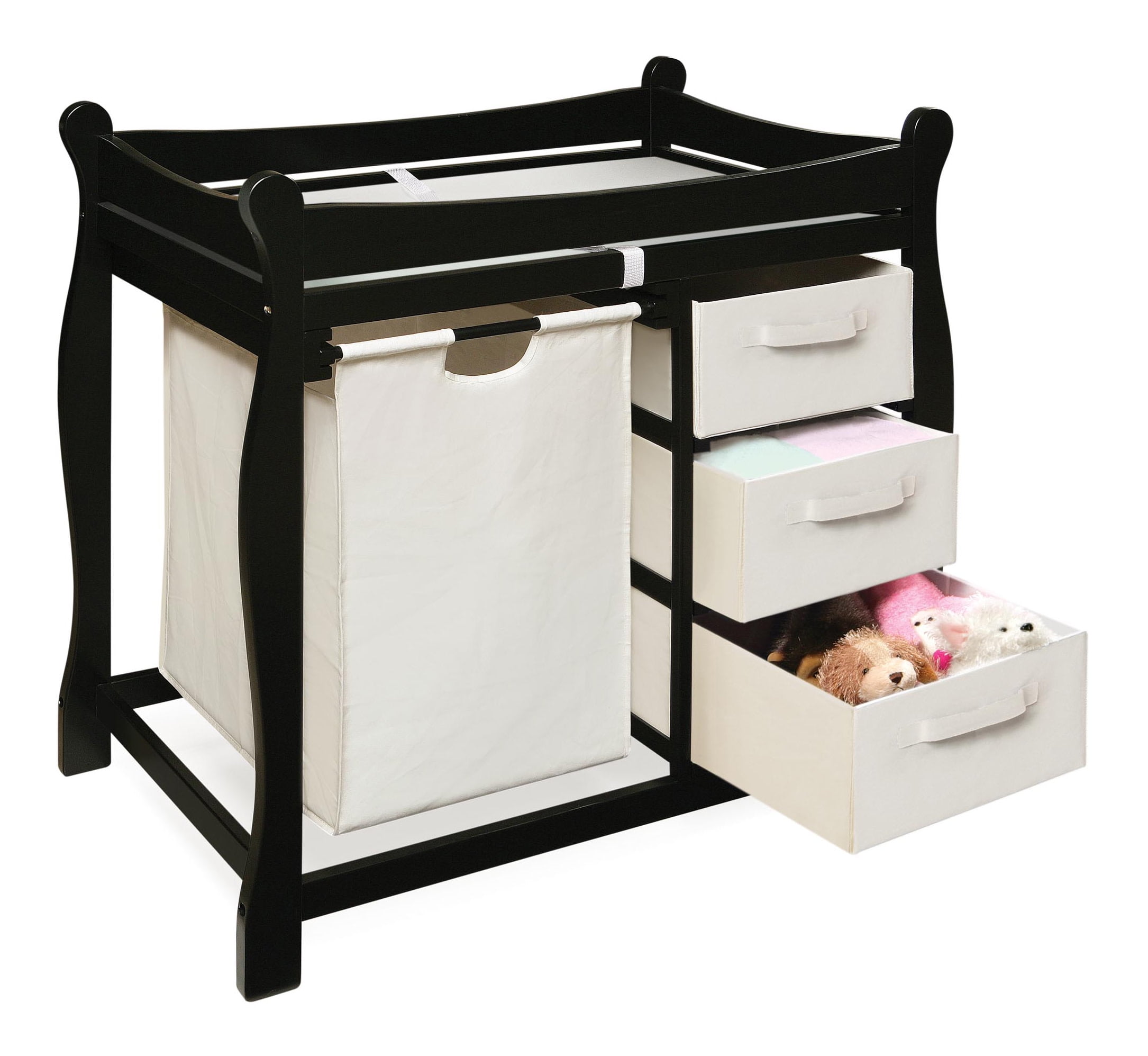 Baby changing top table with hamper