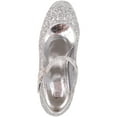 thumbnail image 6 of ABSOLUTE FOOTWEAR Childrens Kids Girls Slip On Heeled Sparkly Glitter Pagent Party Celebration Shoes - Silver - US Child 13, 6 of 7