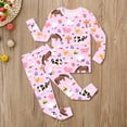 thumbnail image 2 of CAIVO Fashion Girls Two Piece Outfit Sets Soft Long Sleeve Tops And Comfy Pants Playwear Casual Daily Wear Toddler Kid Child Youth Fashion And Bottoms Coordinated Ensemble Boho Clothing Sets, 2 of 4