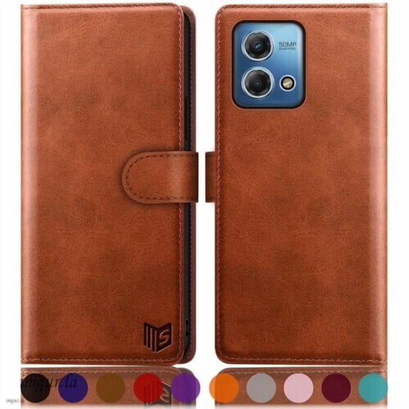 SUANPOT For Motorola Moto G Stylus 2023 5G Wallet Case with RFID Blocking Credit Card Holder,Light Brown
