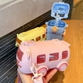 thumbnail image 5 of Bonita taza de plástico para niños con forma de autobús de dibujos animados, botella de agua con correa, portátil, para exteriores, para estudiantes, escuela, taza anticaídas, 5 of 5