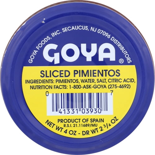 Pack of 24 Goya Pimento Red Fancy Sliced 4 oz