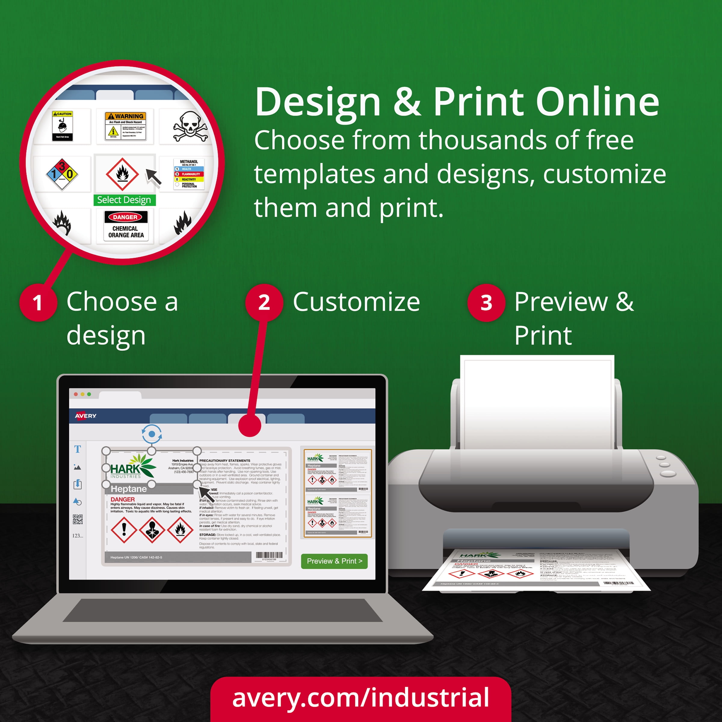 avery ghs chemical waterproof uv resistent labels inkjet 2 x 4 avery com design and print online