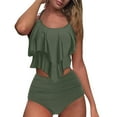 thumbnail image 2 of LIaqionyy Womens 2 Piece Swimsuits Ruffled Tank Top with Shorts Trendy Slim Stretch Swimwear High Waisted Bikini, 2 of 6