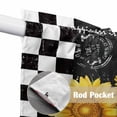 thumbnail image 4 of Yellow Sunflower Swag Valances for Windows 2 Pack, Kitchen Window Curtains 36 Inch Length, Black White Plaid Watercolor Floral Privacy Swag Curtains for Living Room/Bathroom with Rod Pocket 36"x36", 4 of 8