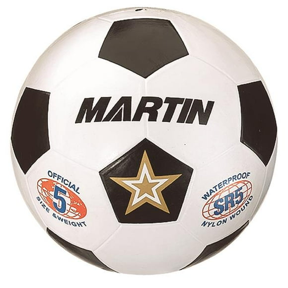 Dick Martin Sports White Soccer Ball Rubber Nylon Wound, Size 5 - 3 Each