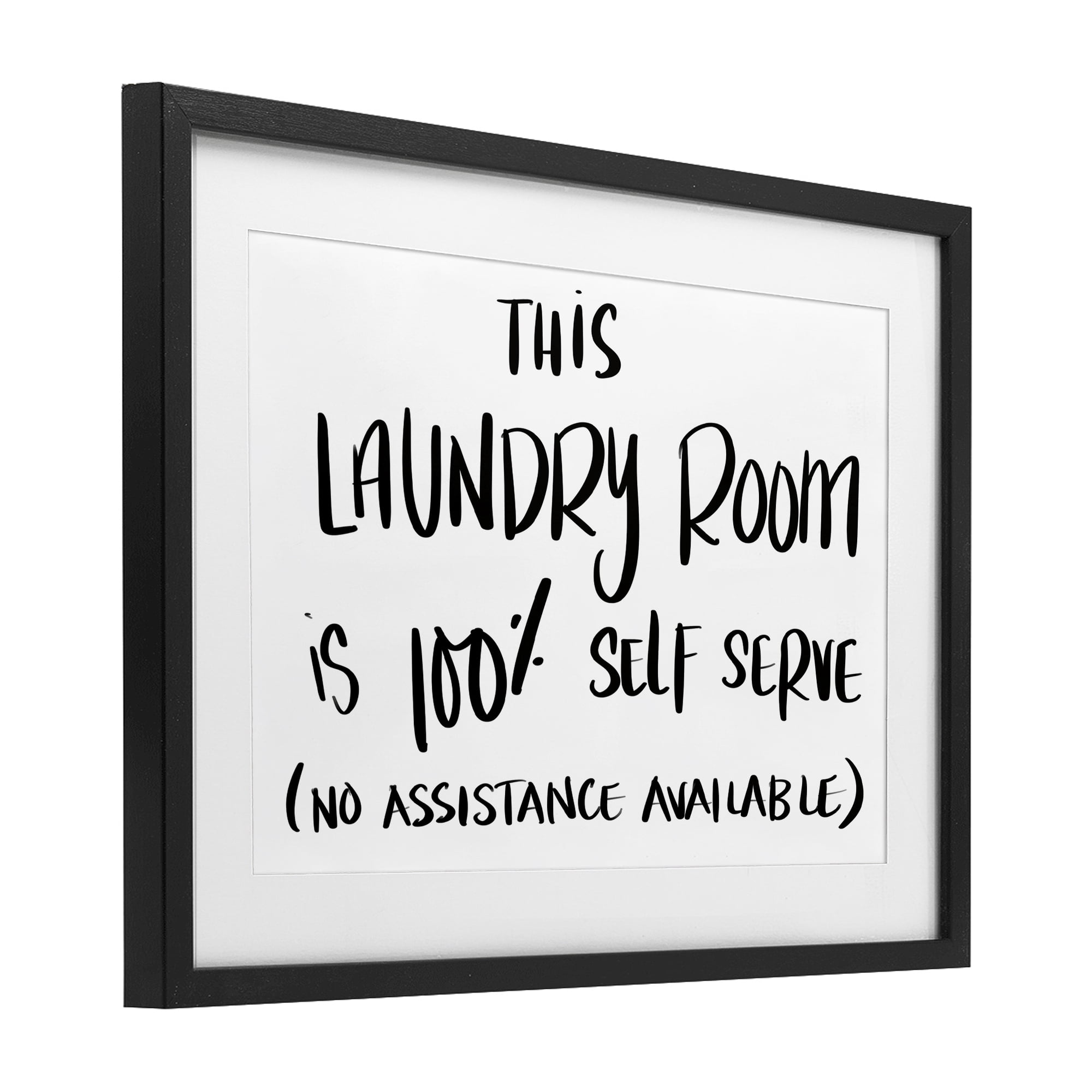 Stupell Industries Self Serve Laundry No Assistance Black Framed Print Under Glass, design by SD Graphics Studio
