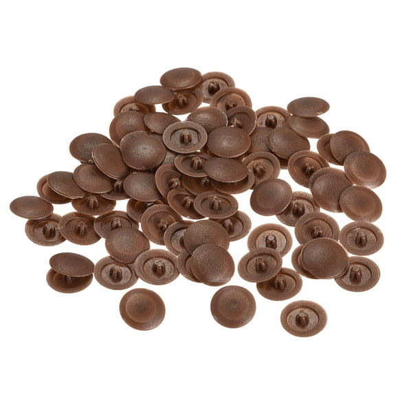 Screw Cap Covers, 120 Pack 11.8x3.3mm Plastic Screw Decoration Cover, Dark Coffee