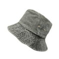 thumbnail image 1 of Unisex Washed Old Sunscreen Shade Solid Color Breathable Hole Hollow Denim Fisherman Hat, 1 of 2