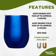 thumbnail image 2 of Stemless Wine Glass Tumblers with Lids by Largo 11 oz. Set of 6, Bulk Pack - Perfect for Wine, Cocktails, Other Hot & Cold Beverages - Blue, 2 of 5