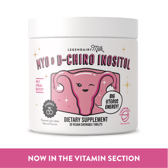 Legendairy Milk Myo and D-Chiro Inositol Chewable Tablets, Dietary Supplement, 30 Count