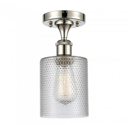 

516-1C-PN-G112-L-LED-Innovations Lighting-Large Cobbleskill-3.5W 1 LED Semi-Flush Mount in Art Nouveau Style-9 Inches Wide by 16 Inches High