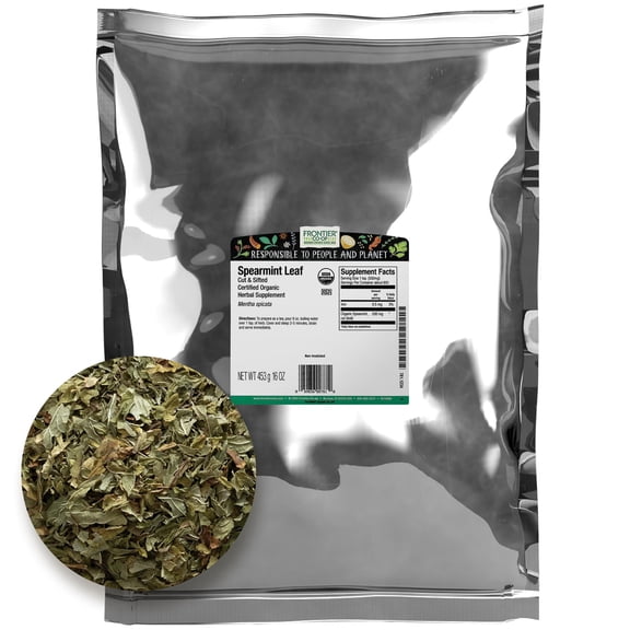 Frontier Co-op Certified Organic Spearmint Leaf, 16 oz. Bag