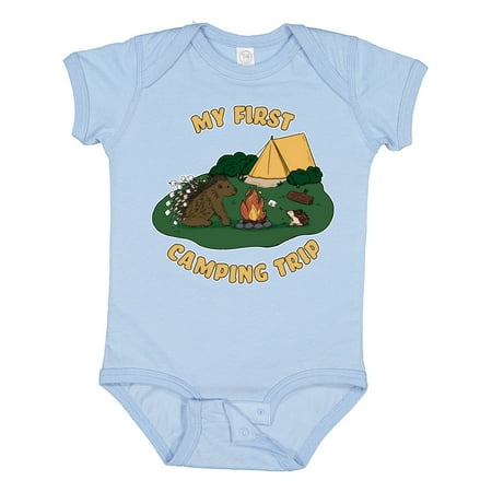 

Inktastic Camping Hedgehog-My First Camping Trip Gift Baby Boy or Baby Girl Bodysuit