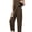 Brown, variant on Czanzd Women's Cotton Gingham Two-Piece Outfit,Khaki,Size S