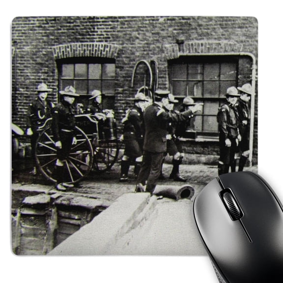 3dRose, Vintage Fire Brigade Edwardian Merryweather Steam Fire Engine 1908 , MousePad