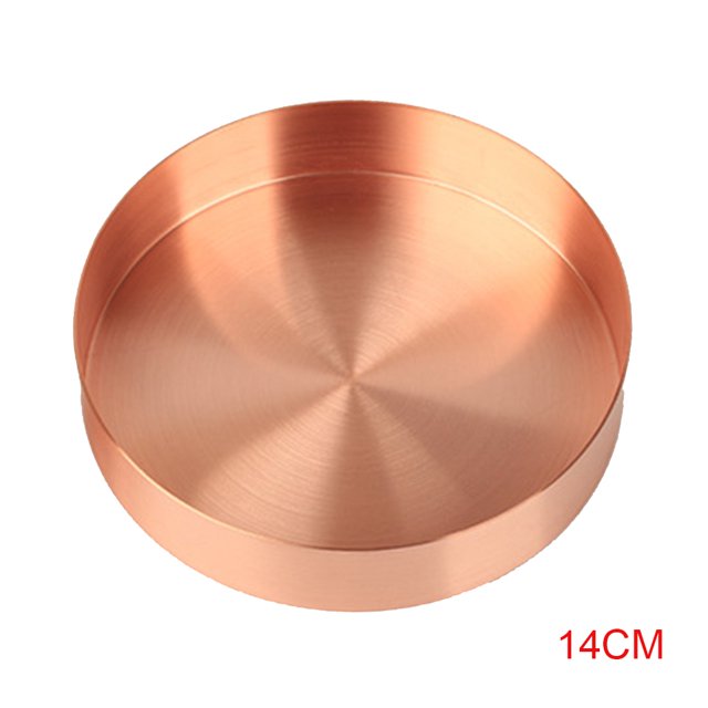 Bandeja de metal redonda vintage, caja de almacenamiento de cobre, contenedor, plato, disco, decoración del hogar, decoración sidaley JJ20277-06