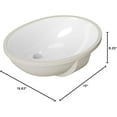 thumbnail image 2 of ARIEL 16" x 19.63" Oval Undermount Bathroom Sink Vanity In White, Porcelain UPC Certified Material, Space-Saving, Overflow-Proof, Modern Design, 2 of 4