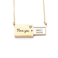 thumbnail image 1 of Code Morse Il Point-Line Expressions Lettre Enveloppe Collier Pendentif Bijoux, 1 of 3