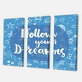thumbnail image 3 of Designart ' Follow Your Dreams On Blue II ' Modern Canvas Wall Art Print, 3 of 3
