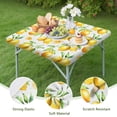 thumbnail image 4 of Yellow Lemon Fruit Slices White Pattern Square Fitted Tablecloth with Elastic Edge,Square Table Cover,Washable Elastic Table Cover for Home Kitchen Party Decor 34"x34", 4 of 6