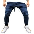 thumbnail image 1 of Cathalem Plus Size Jeans Classic Loose Fit Straight Leg Stretch Denim Jeans,Blue XXL, 1 of 5