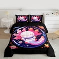 thumbnail image 2 of Castle Fairy Cute Salamander Astronaut Queen Comforter Set,Axolotl Bedding Comforter Set, 2 of 8