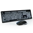 thumbnail image 1 of Wireless Keyboard and Mouse - Large Print Wireless Keyboard, KOPJIPPOM 2.4G Full Size Keyboard and Mouse Set with Big Letters and Backlight Key for Seniors, 1 of 7