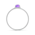 thumbnail image 2 of ANGARA Natural Classic Oval Amethyst Ring with Beaded Halo in 14K White Gold for Women (Size-6x4mm) | February Birthstone, Birthday, Anniversary, Jewelry Gift for Women | Natural Amethyst Ring, 2 of 8