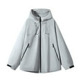 thumbnail image 4 of iHPH7 Manteau de Voyage Manteau de Randonnée Femme Manteau à Capuche Femme Manteau Imperméable de Randonnée Manteau de Pluie Femme Imperméable Manteau de Pluie Femme avec Capuche Coupe-Vent Femme Gris Pâle S, 4 of 9