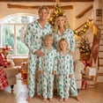 thumbnail image 3 of Christmas Family Matching Pajamas Sets Cute Tree Button up Long Sleeves Shirt and Elastic Pants, 3 of 10